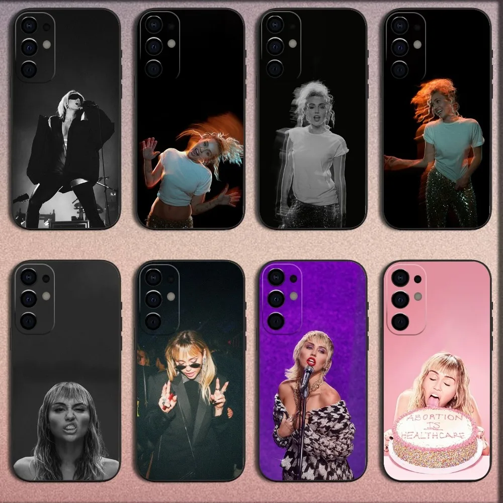 Singer M-Miley Cyrus Phone Case For Samsung S25,S24,S21,S22,S23,S30,Ultra,S20,Plus,Fe,Lite,Note,10,9,5G Black Soft Cover