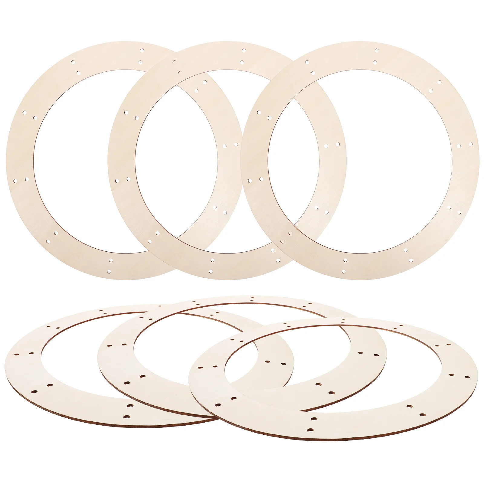 

6pcs Wooden Frames Round Diy Wreath Base For Christmas Craft Home Wall Decor Outdoor Garden Patio Decoration Wreath Forms Wooden