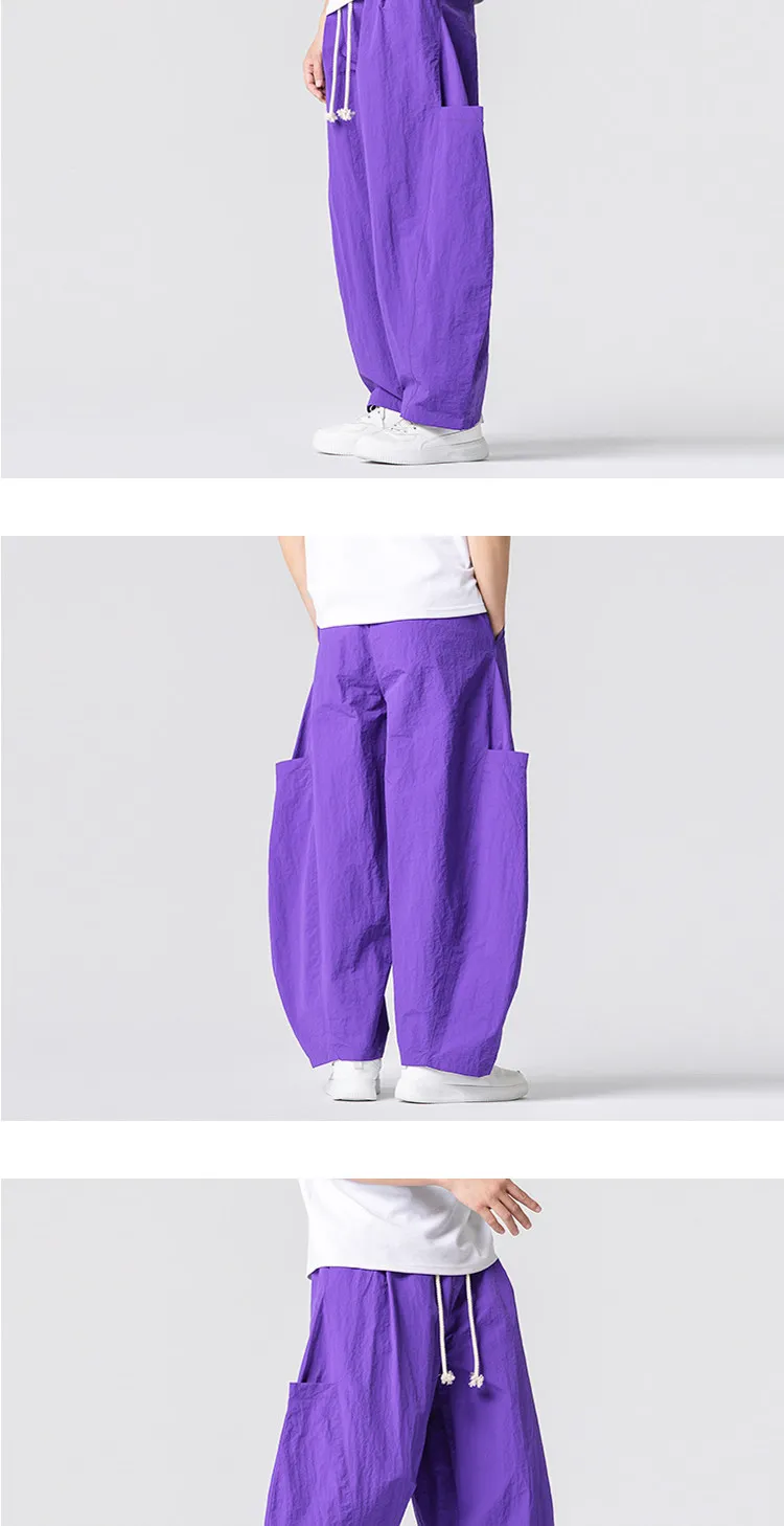 2026 Sommer Herren Jogginghose Haremshose Leichte Hose mit Elastischem Bund Gerade Geschnittene Lockere Jogging-Hose Einfarbige Freizeithose M-5XL – Detail 11