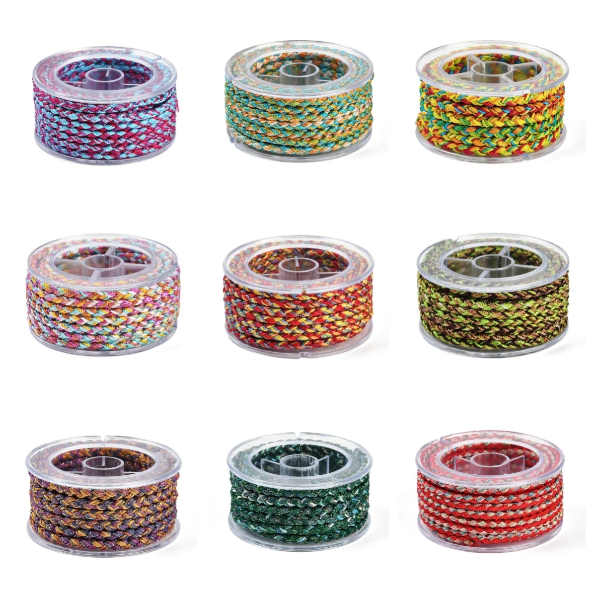 

about 8m/Roll Braided Nylon String 5mm Round Chinese Knotting Cords Beading Thread for Jewelry Making Kumihimo Macrame Craft