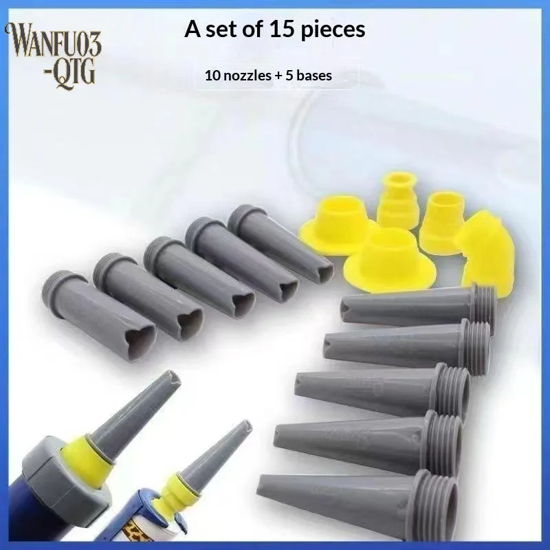 Hot 15/16Pcs Plastics Caulking Finisher Reusable With Connection Bases Caulking Nozzle Sealant Finishing Tool Kitchen Bathroom