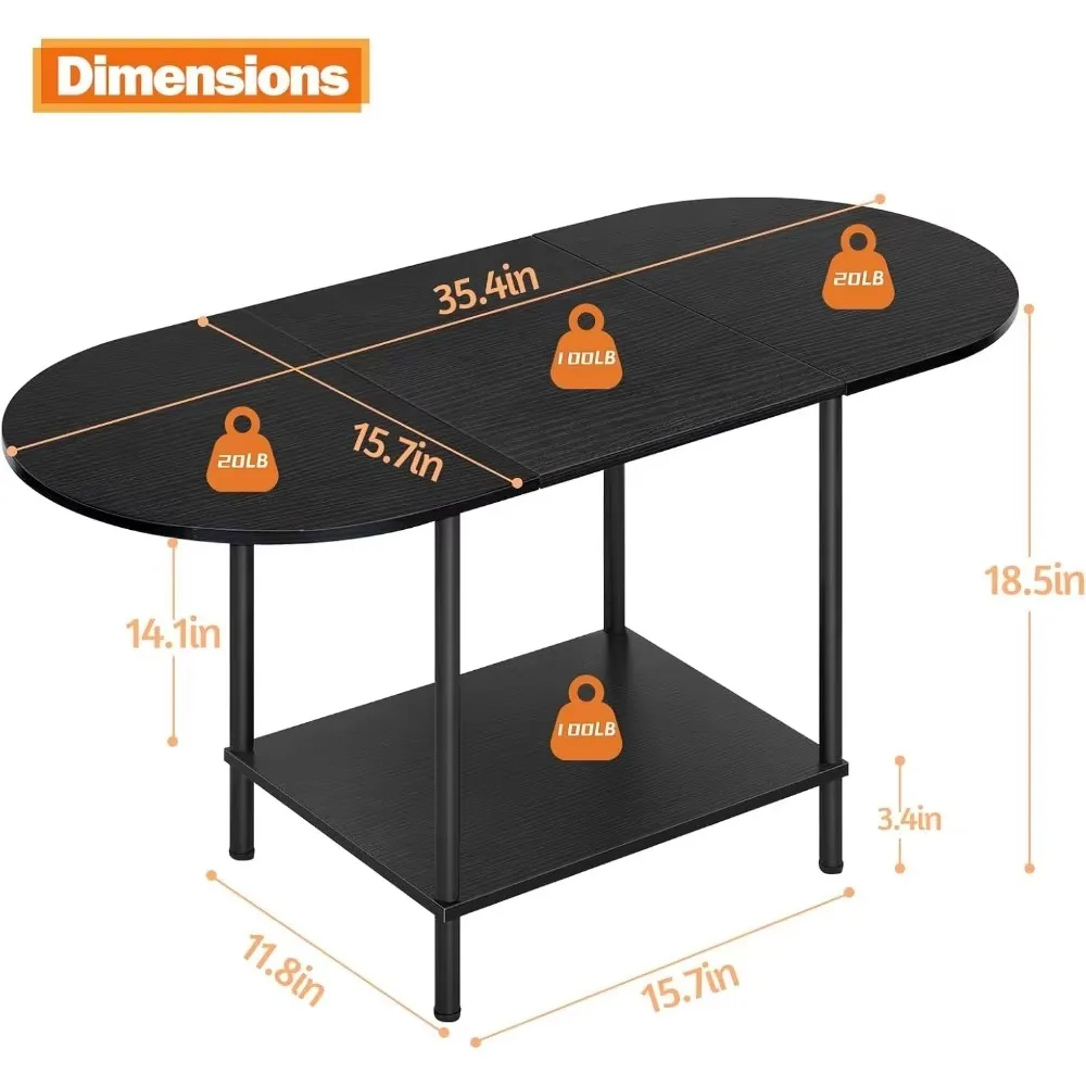 Table basse industrielle moderne à 2 niveaux avec étagères de rangement, plateau en bois pour petits espaces, table de salon