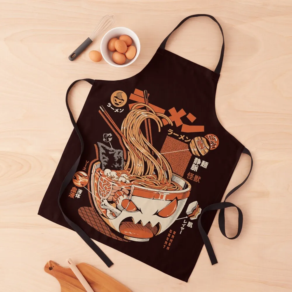 

Black X-ray Great Ramen! Apron waiter apron long sleeve apron kitchen accessories