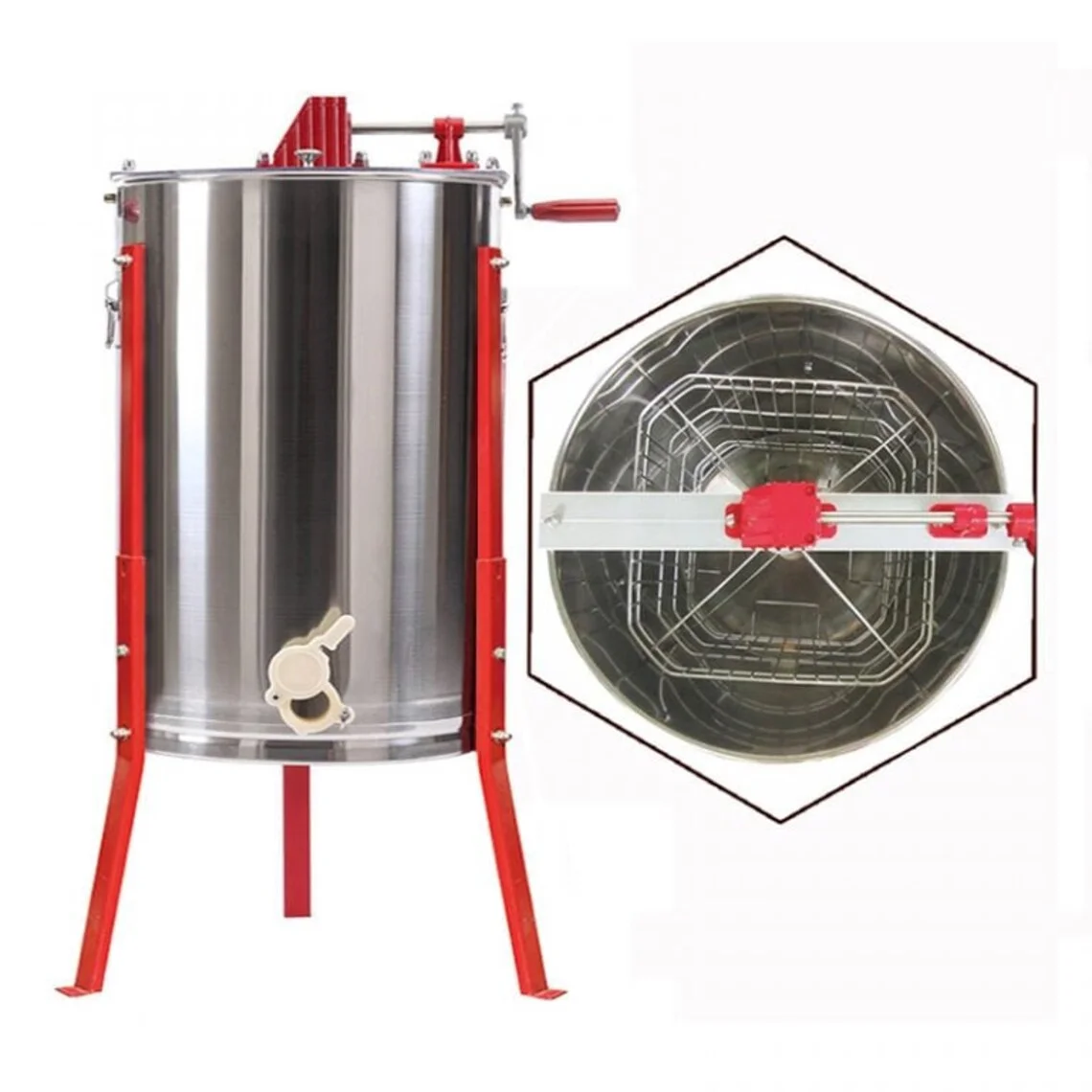 

Beekeeping Equipment 4 Frames Stainless Steel Honey Centrifuge Honey Extractor