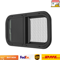 Sliding RV Window Insect Protection Caravan Side Window Black Aluminum 28x16-in Trailers Window