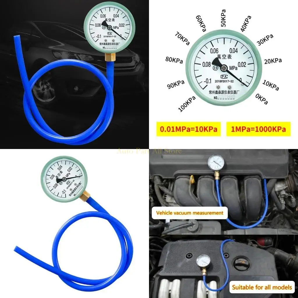 

J0MA Car Vacuum Pressure Gauges Tester Engine Vacuum Pressure Gauges -0.1-0MPa Ranges