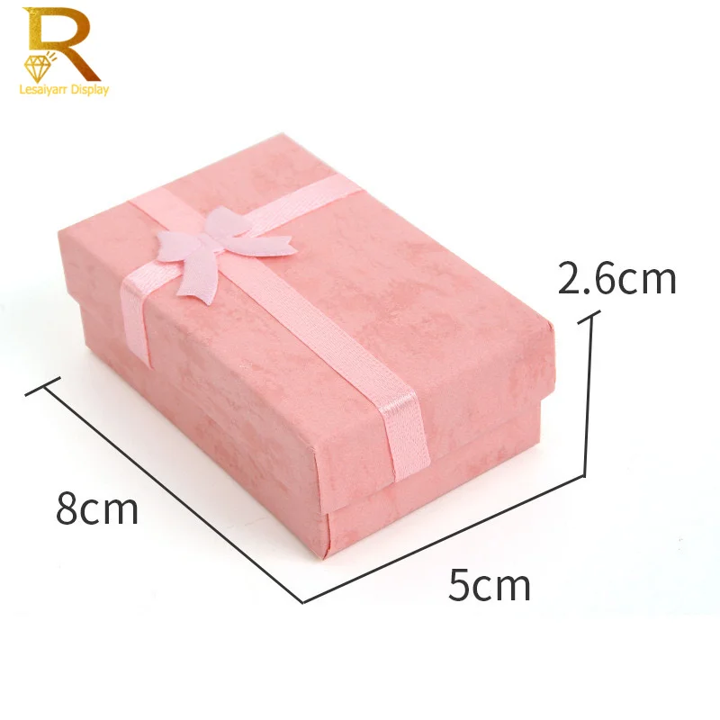 24 Stück hochwertiges Papier-Ring-Halsketten-Set, Schmuck, Halskette, Ohrringe, rechteckiges Paket, Geschenkbox, 5 x 8 x 2,5 cm