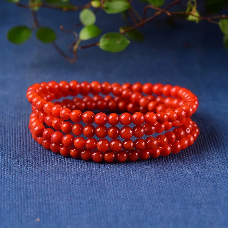 

4A Natural Pumpkin Red Agate Crystal Bracelet Genuine Quartz