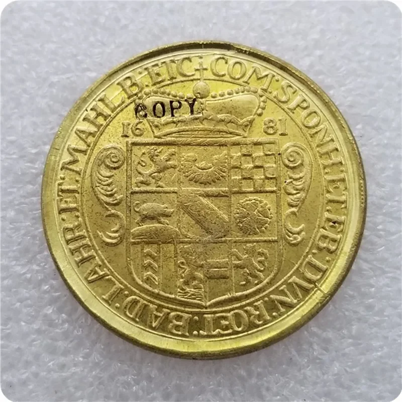 GERMANY 1681 GOLD COIN COPY Challenge Pocket Coins Christmas Gifts