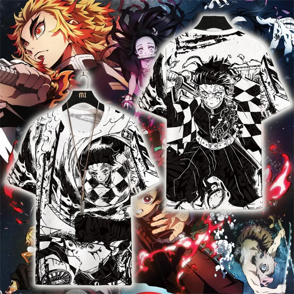 

DEMON SLAYER Short-Sleeved T-Shirt Kitchen Gate Tanjiro Same Style Trendy Breathable Suitable For Both Men Women Tops Clothing