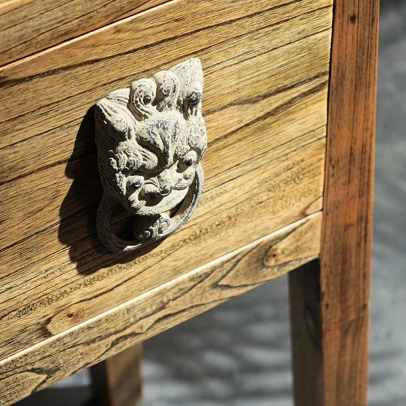 New Chinese retro solid wood chest cabinet entry living room tea room personalized furniture storage drawer decorative entrance