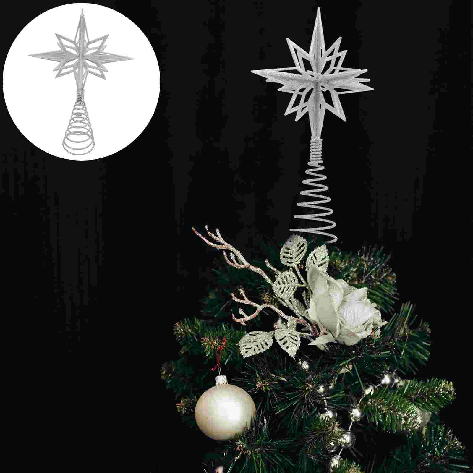 

Accessories Christmas Tree Top Star Outdoor Halloween Decorations Xmas Iron Lighted Festival Treetop