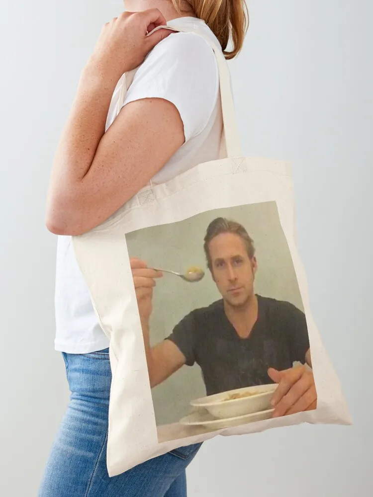 

ryan gosling eats his cereal Tote Bag Lady bags tote bag men's Canvas shoulder bag Cloth