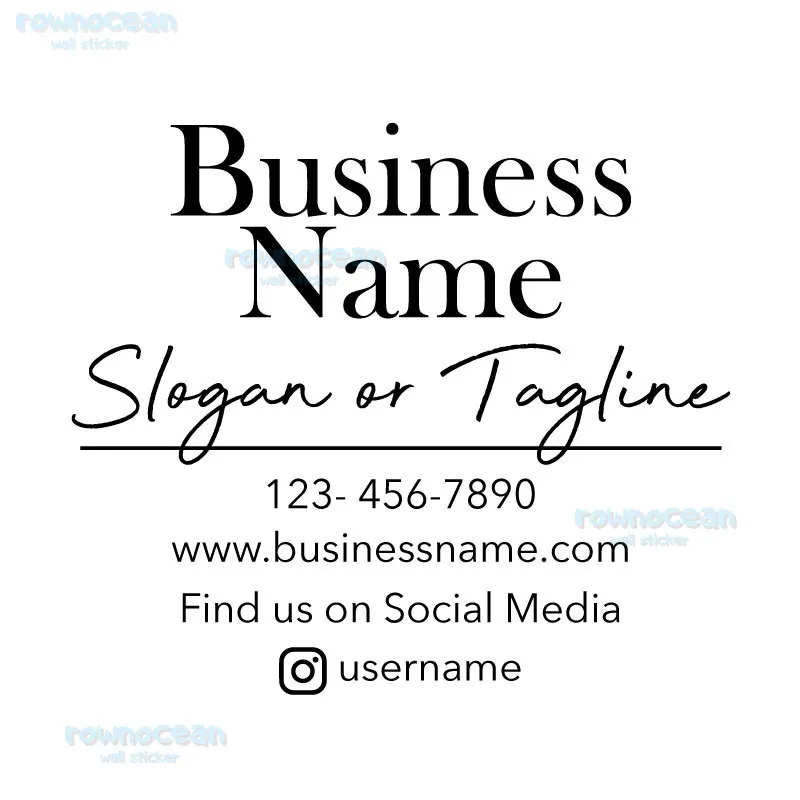 Customizable Window Decal Your Company Name or Logo Storefront Vinyl Sticker Window Door Decor Murals Removable Z596