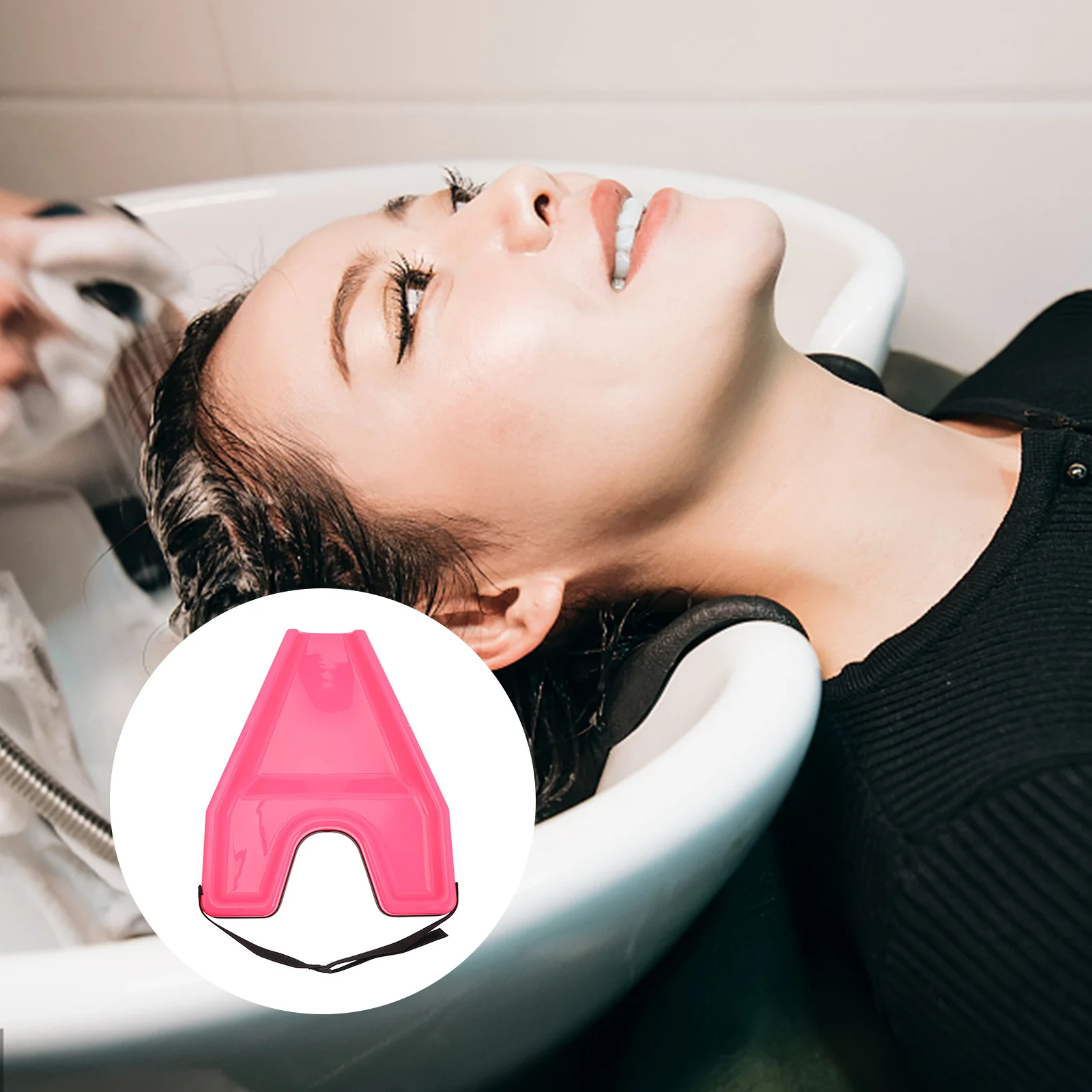 

Plastic Hair Washing Tray with Comfortable Neck Support Portable Shampoo Rinse Tray for Bedridden Patients Elderly Home Care Use