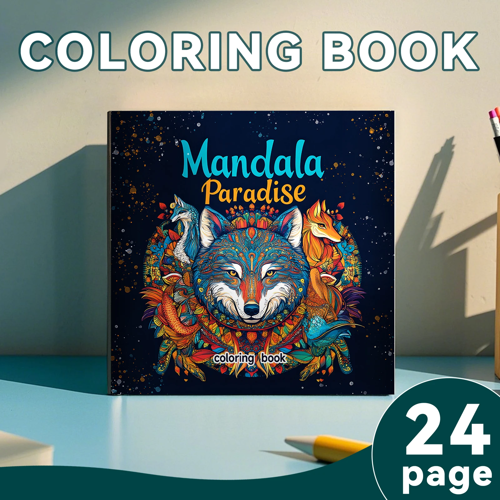 Mandala Animals Paradise Art Coloring Book 24 Page Gift For Birthday Party Relieve Stress Kill Time Graffiti Painting Drawing image 6
