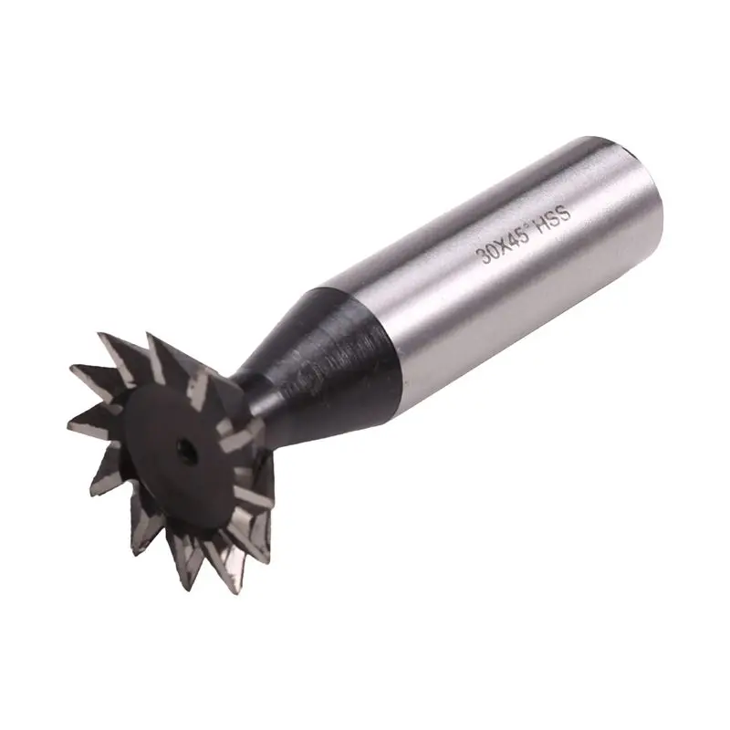 AEE6-HSS Dovetail Cutter 12 Edges 32 X 45° Degrees CNC Router Bit HSS Dovetail Milling Cutter End Mill 16Mm Straight Shank