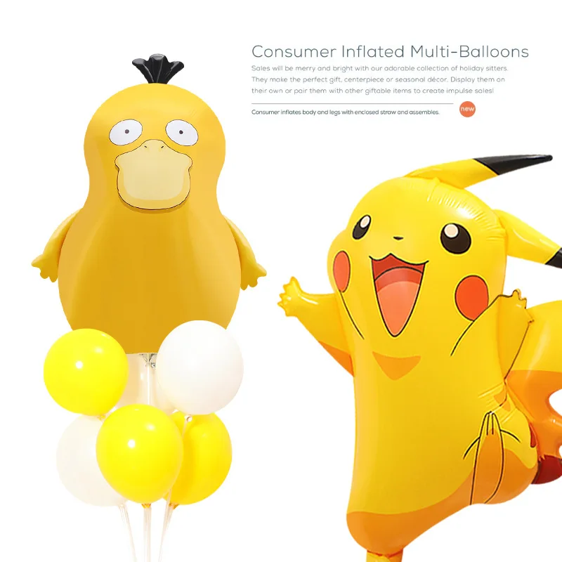 Pokemon Party Photography Toys Aluminum Film Balloon Elf Ball Pokemon Pikachu Jenny Turtle and Duck Cartoon Birthday decorations