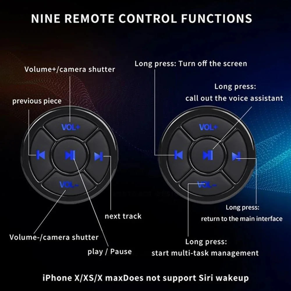 Bluetooth 5.0 Wireless Ring Remote Control Hands-Free Music Playback Volume Adjustment for Phone Car Motorcycle Steering Wheel