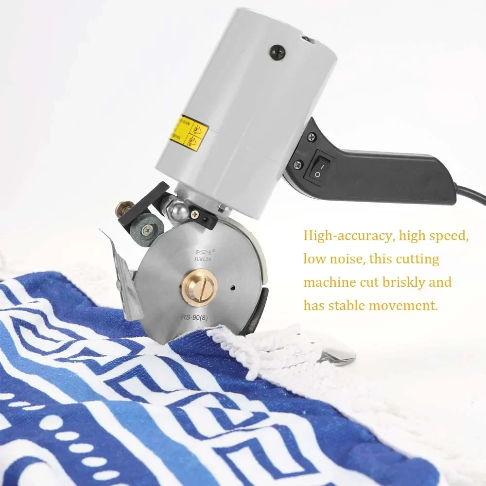 Electric Portable Low-Noise Lightweight Cloth Cutter Fabric Round Cutting Machine TY-90B Tools