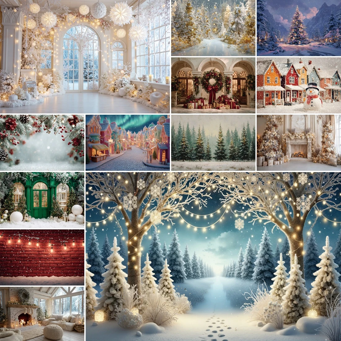 

MOON.QG Christmas Home Decoration Background Baubles Lantern New Year Backdrops For Photography Studio Photo Birthday Shooting