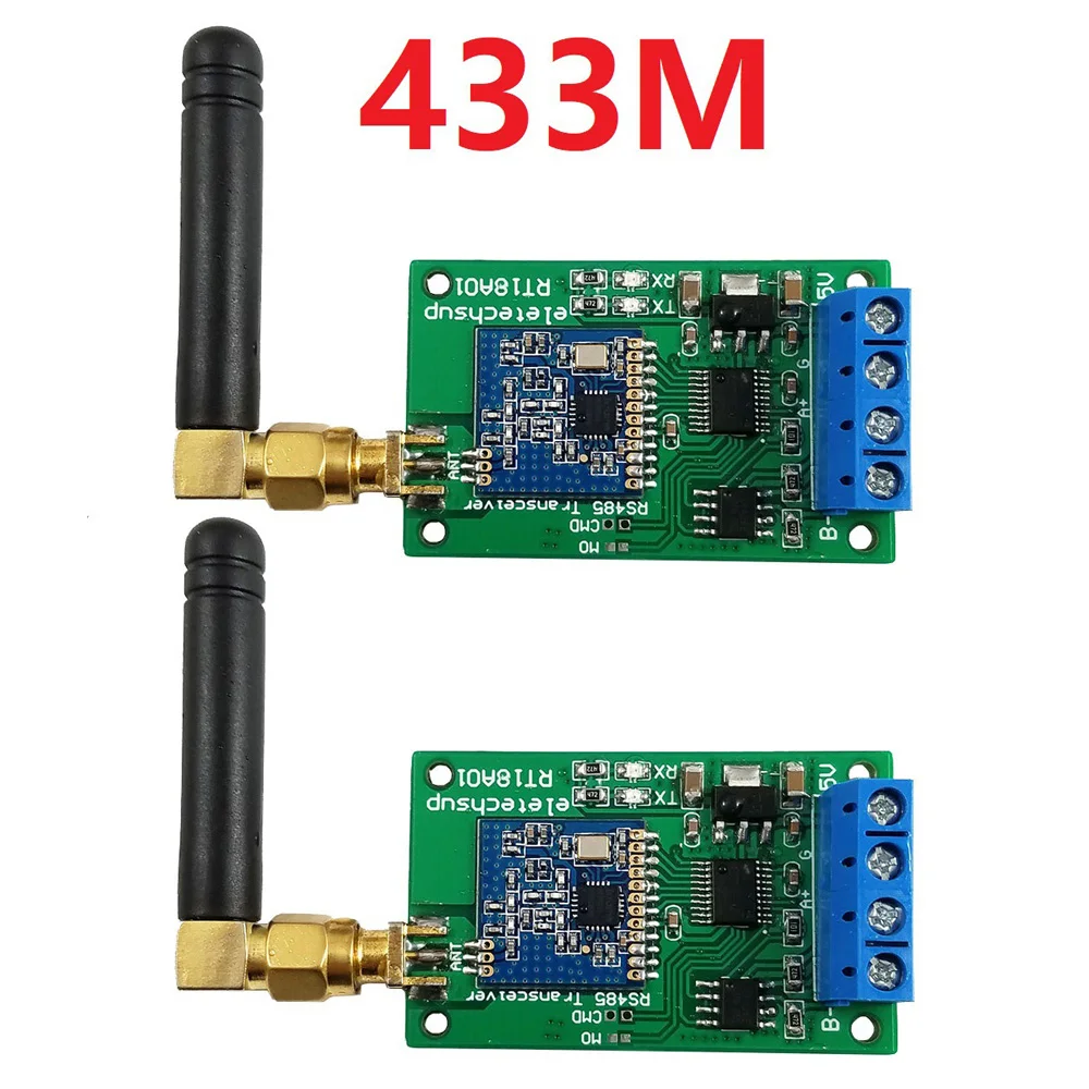 New RT18A01 RS485 Transceiver Wireless Repeater 485 Master-slave Control 433M 868M FSK Uhf Module For PTZ Camera PLC Modbus RTU