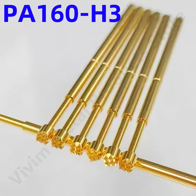

100PCS PA160-H3 24.5mm 9-claw Plum Blossom Head Test Pin Dia 1.80mm Needle Spring Test Probe P160-H3 Test Pogo Pin P160-H