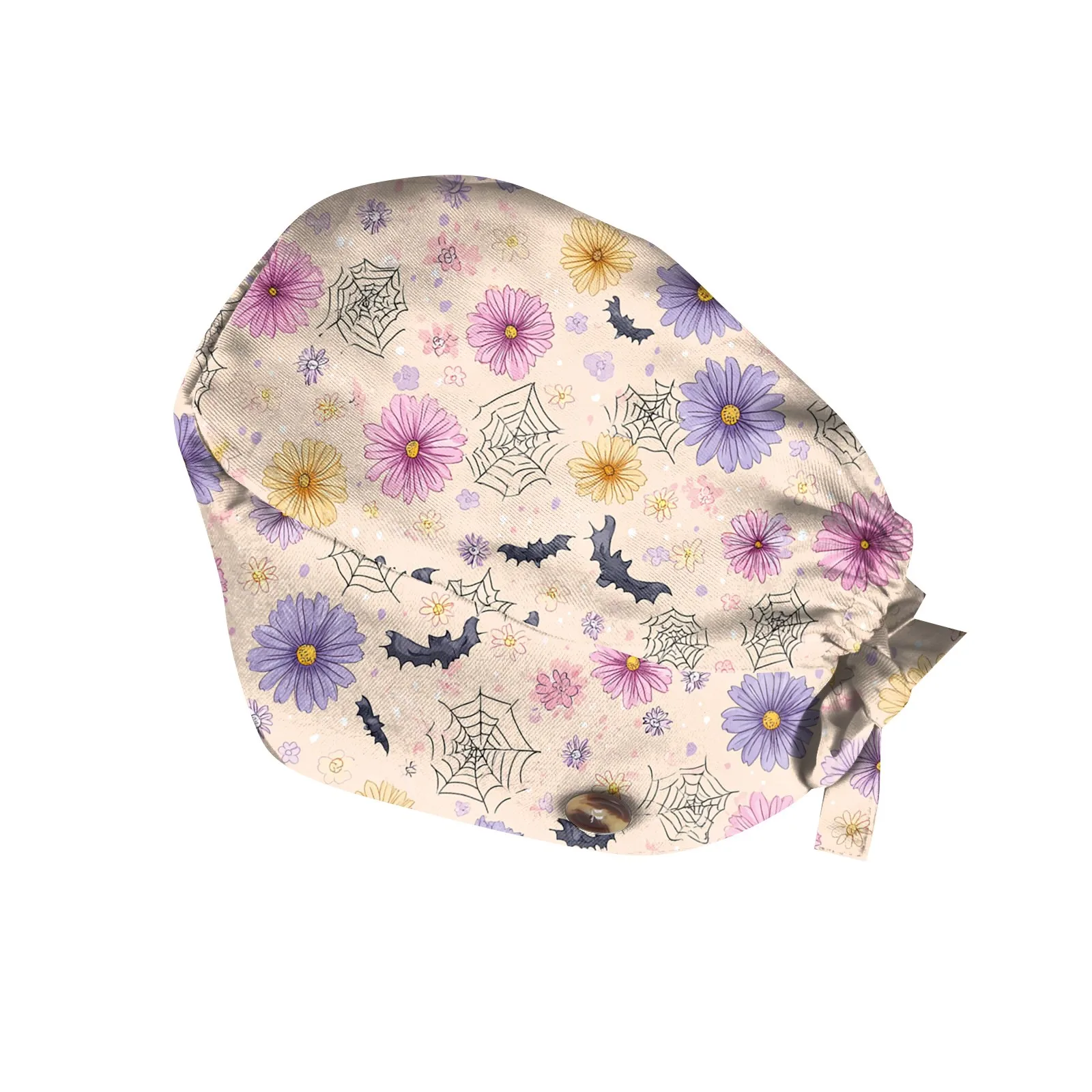 หมวกสครับแบบนุ่มสำหรับทุกเพศ ลายฮาโลวีน สำหรับผู้หญิง หมวกผ่าตัด หมวกห้องผ่าตัด อุปกรณ์พยาบาล