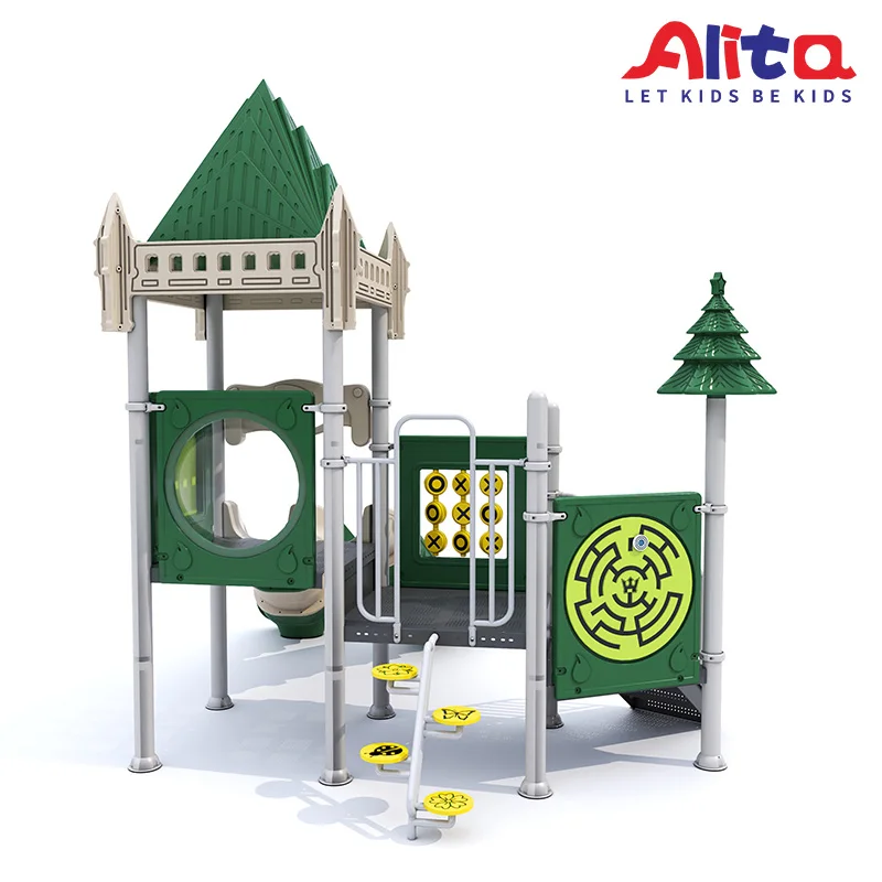 Classical Outdoor Kid Playground Double Slide Outdoor Playground for Backyard Playground Outdoor Equipment