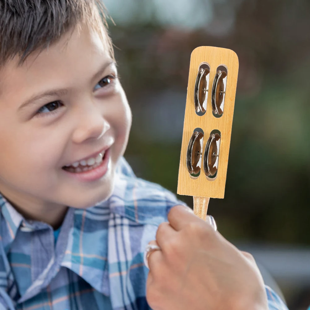 

2Pcs Bellboard Cymbal Kids Toys Hand Instruments Musical Bells Jingle Sticks Wood Rhythm Percussion Instrument Learning