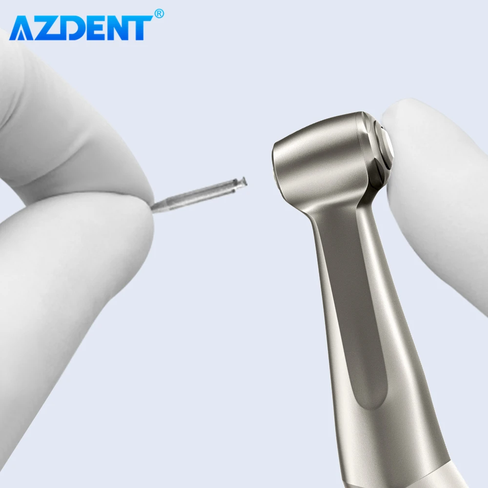 Dental Low Speed Handpiece Kit AZDENT Air Motor Push Button Contra Angle Straight Handpiece External Water Spray