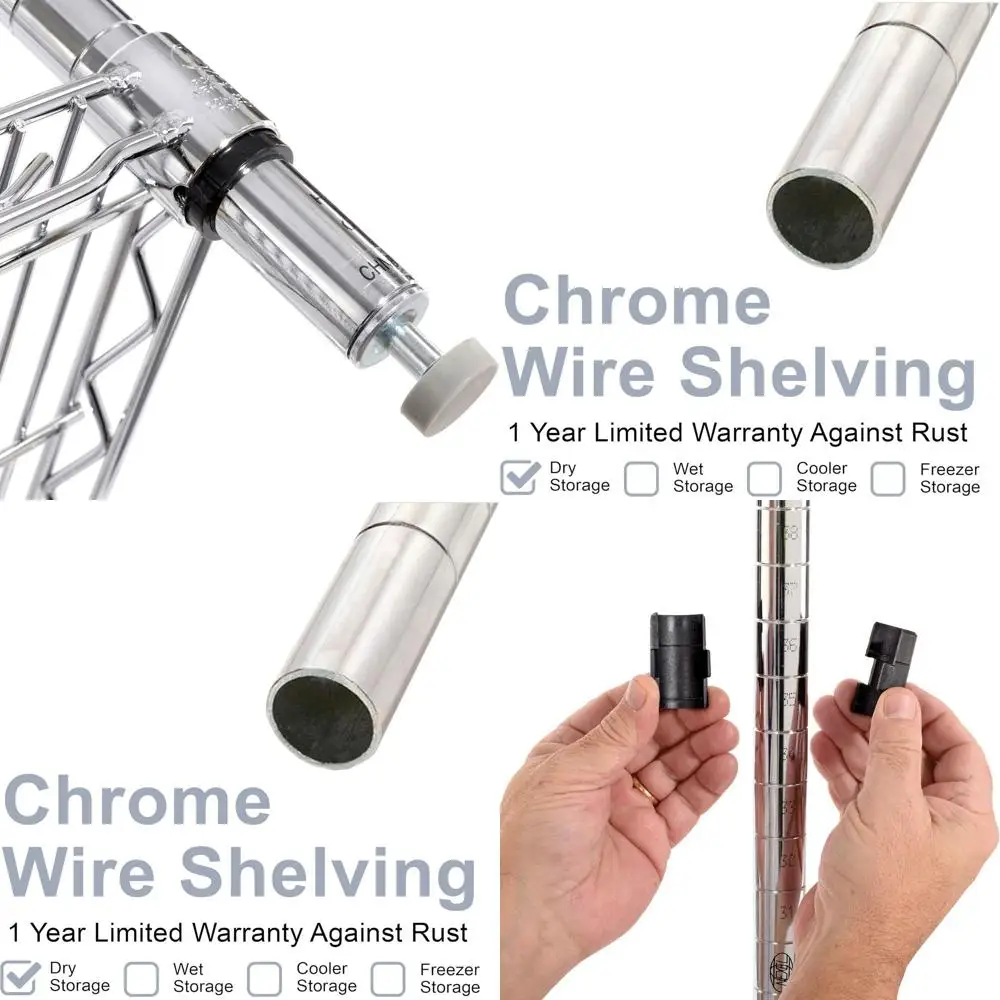 

4-х уровневые регулируемые полки из хромированной проволоки, 18x24x74, коммерческая стойка со списком NSF и выравнивающими ножками