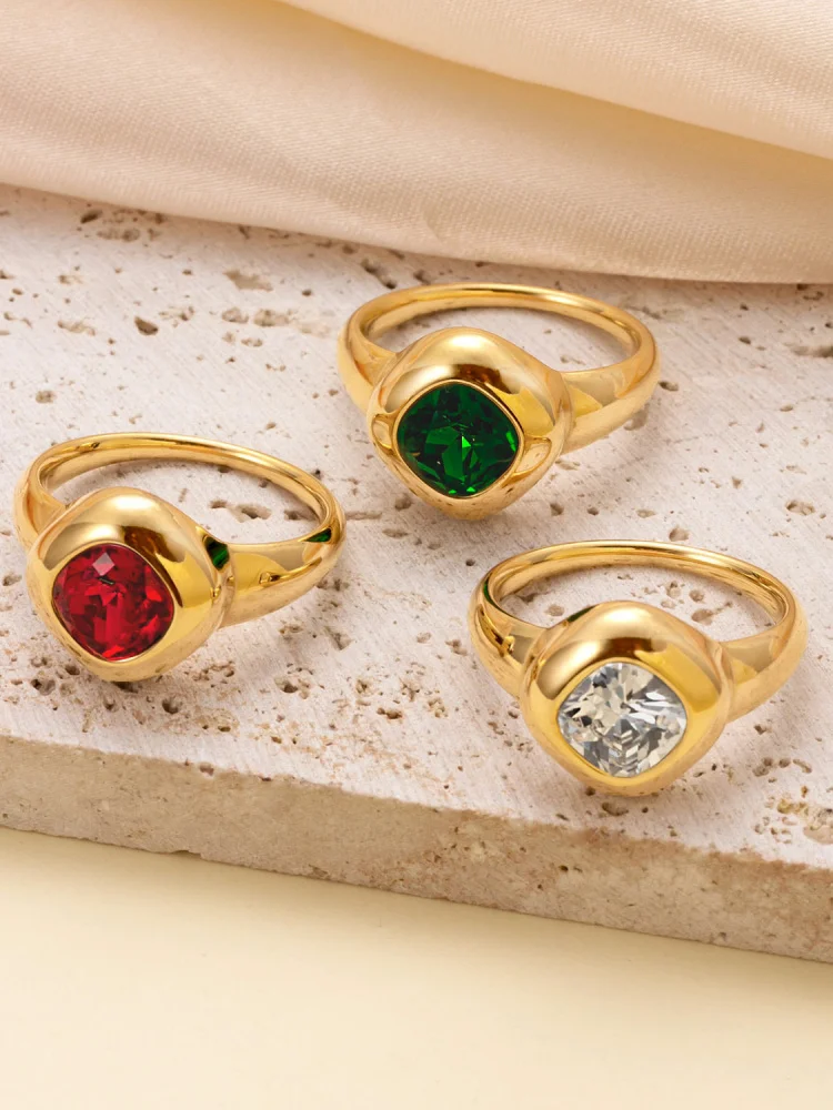 

Персонализированное кольцо из титановой стали с натуральным камнем, уникальный дизайн, модный ретро-стиль, женский ювелирный аксессуар