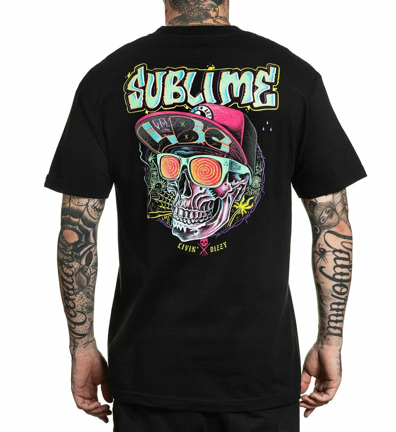 Sullen Sublime Livin Dizzy Skull Psychedelic Art Music Tattoos T Shirt SCM3334