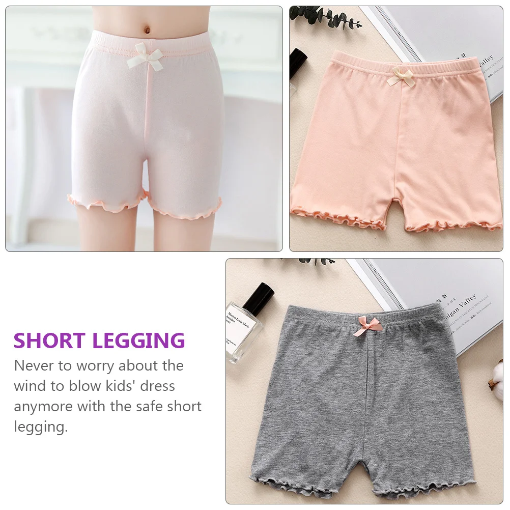 

4Pcs Kids Safety Shorts Summer Bow Anti-Exposure Soft Elastic Comfortable Short Leggings for Girls Underskirt Shorts Kids