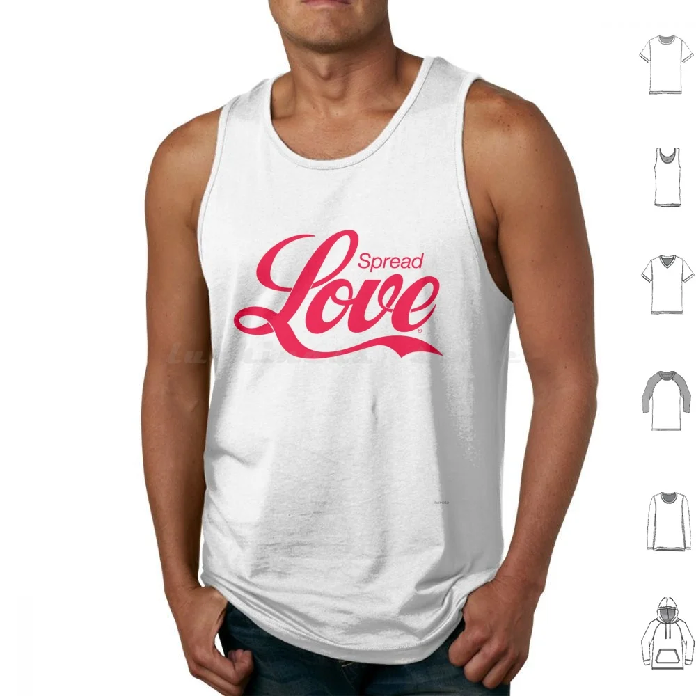 Spread Love Tank Tops Print Cotton Spread Universal Enjoy Spoof Red Soda Text Brand Logo Holiday Christmas Funny