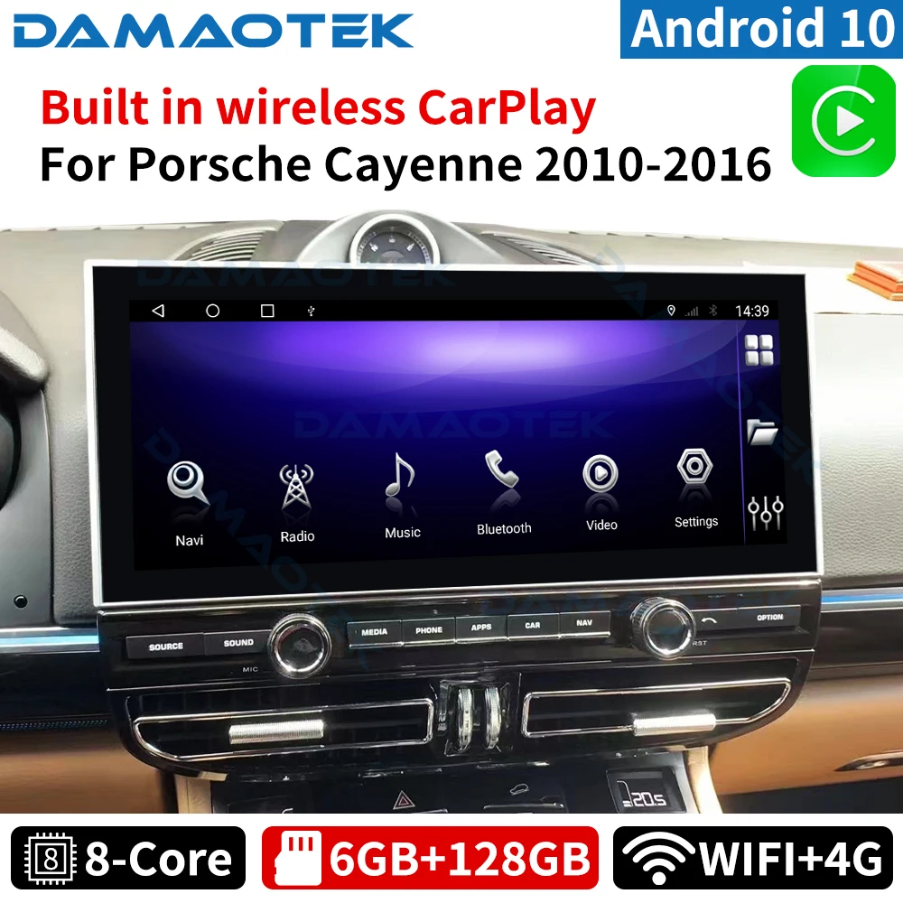 

Damaotek Head Unit Android 10.0 12.3 Inch Car Multimedia Radio GPS Player For Porsche Cayenne 2010 - 2016 Autoradio WIFI 4G