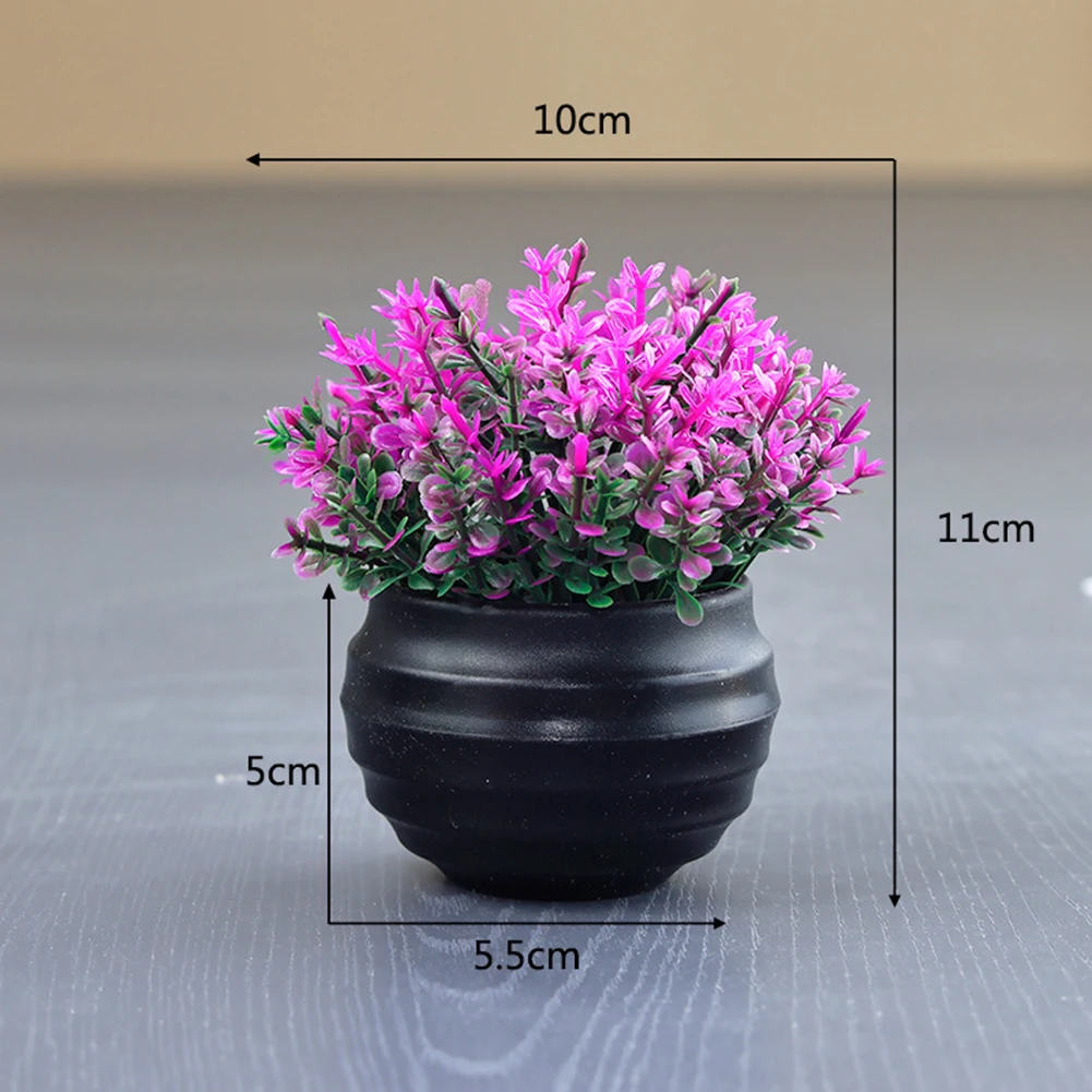 Fake Plants In Pot Plastic Artificial Flowers For Indoor Outdoor Tabletop Decor Realistic Faux Greenery Arrangement - view 4