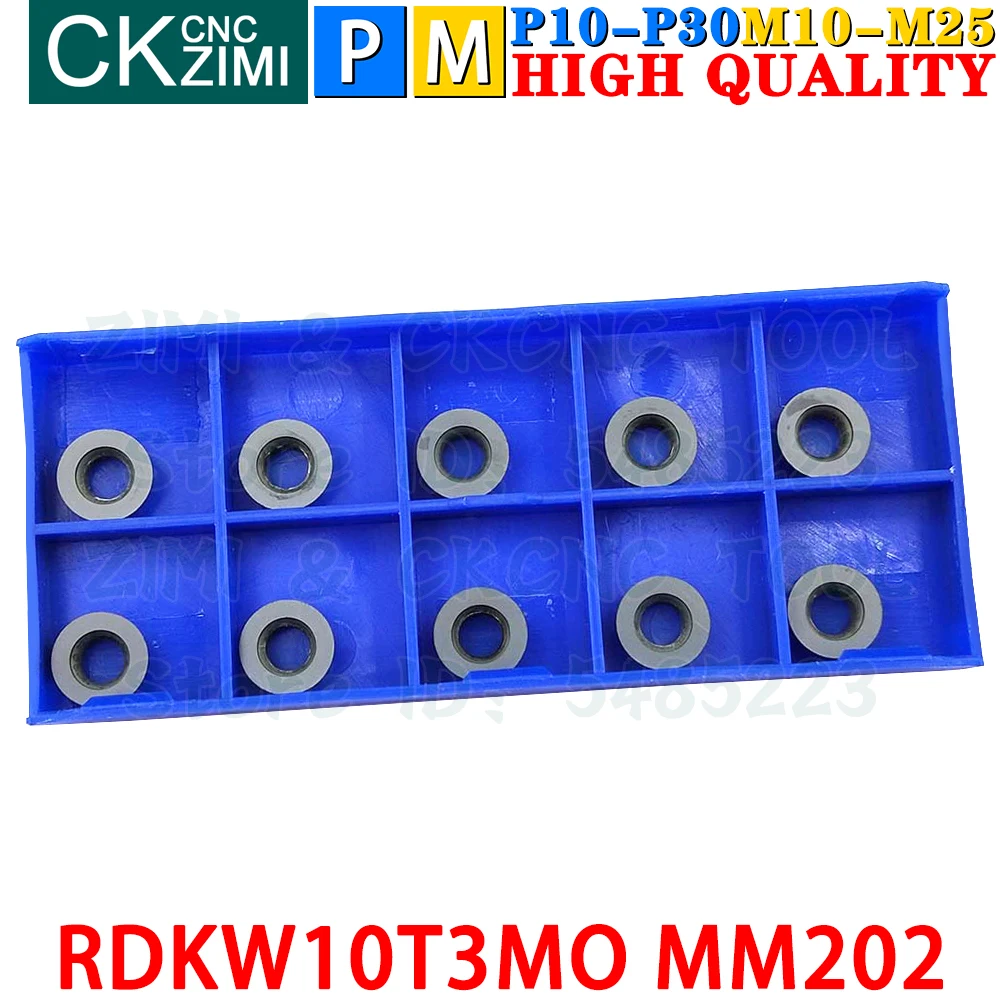 RDKW10T3MO MM202 RDKW 10T3 MO MM202 Plaquitas de carburo Fresado frontal Plaquitas de fresado indexables Herramientas Herramientas de torno de metal RPMT RDKW10T3 RPMT10T3 CNC para herramientas de fresado frontal EMR