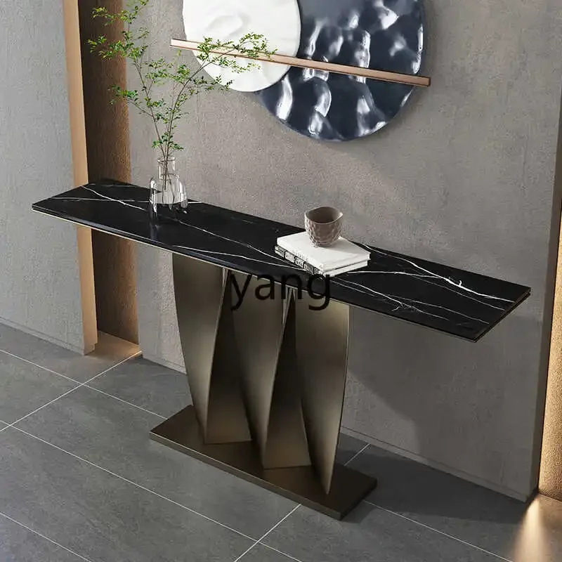 XYY light luxury entrance table, living room decoration end view table, high-end stainless steel home entry plan