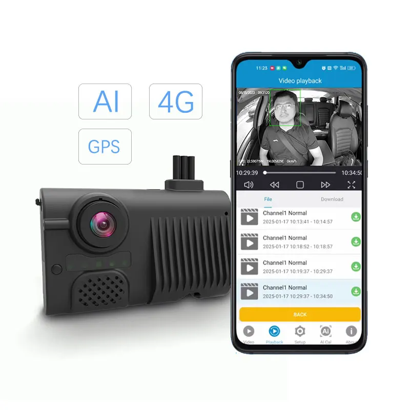 

High Quality AI Dash Cam 4G LTE WiFi Car Camera RS232 ADAS DMS Dashcam 4G for Truck Bus Taxi