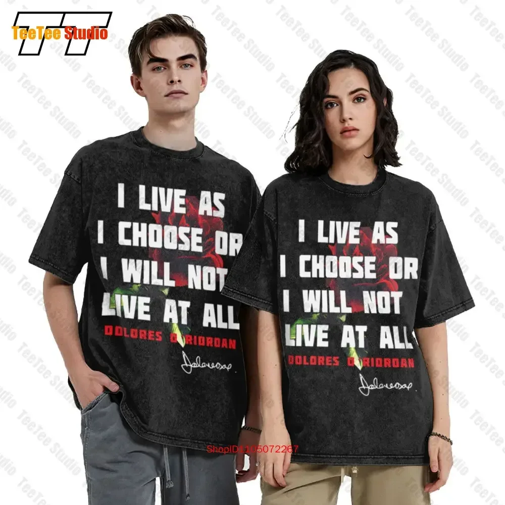 تي شيرت The Cranberries Dolores O'Riordan Rip للرجال باللون الأسود الكلاسيكي كبير الحجم 5O0O