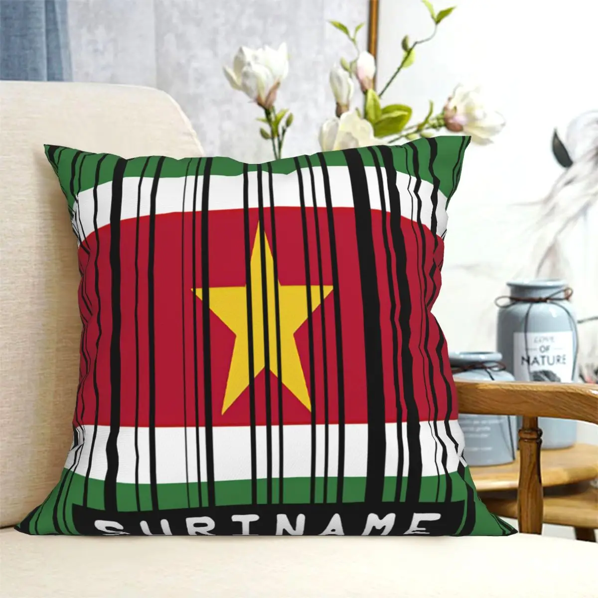 Suriname Flaggeherren Paramaribo Cushion Pillow Cover Summer Throw Pillow Cover Anime Decorative Pillow Cover Customizable