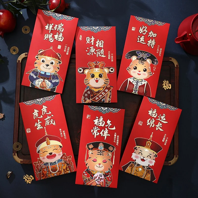 36 Pcs Chinese Red Envelopes Year Of The Tiger Lucky Money Red Packet Hong Bao For Spring Festival Supplies