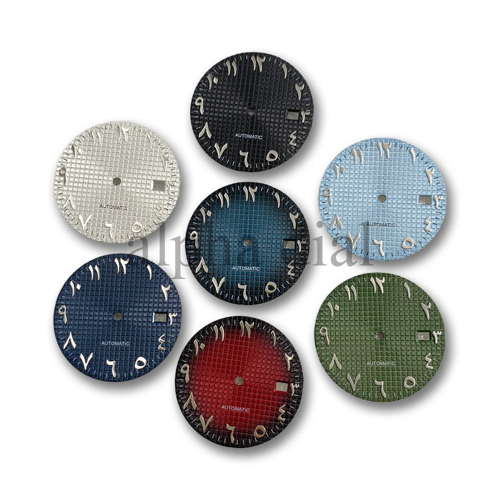 Esfera marcadora árabe clásica de gofre sin logotipo, 31,8mm, adecuada para Seiko Royal Oak NH35, caja de movimiento automático, accesorios de piezas Mod