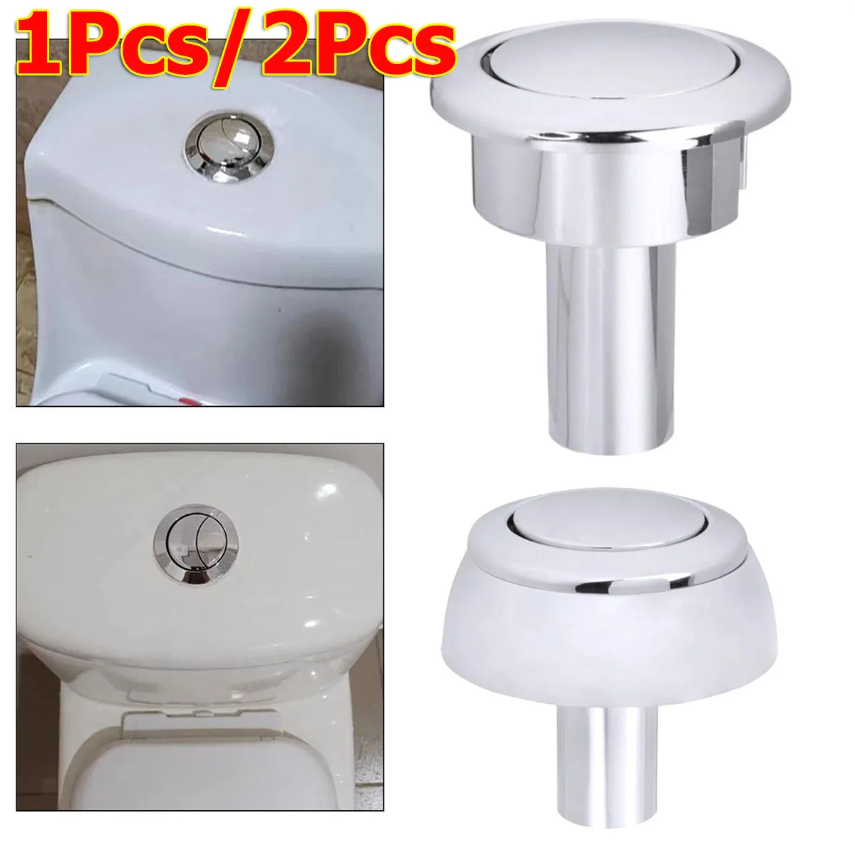 1Pcs/2Pcs 48mm Toilet Single Push Button Flush Toilet Tank Buttons Accessories ABS Bathroom Toilet Push Button Toilet Valve Home