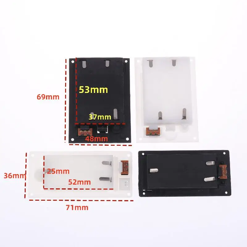 1/3Pcs Batteries Shell Plastic 2x3x AAA Rectangular Embedded Battery Holder Storage Box Case With Switch Cover