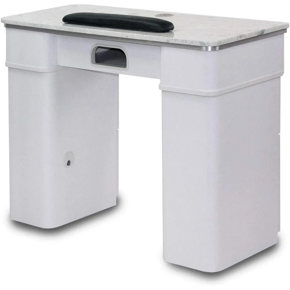 

Маникюрный стол Sonoma (с вентиляционными трубками) Станция для ногтей для мебели и оборудования для салонов красоты, мраморной столешницы и 1 УФ-отверстие, современный белый