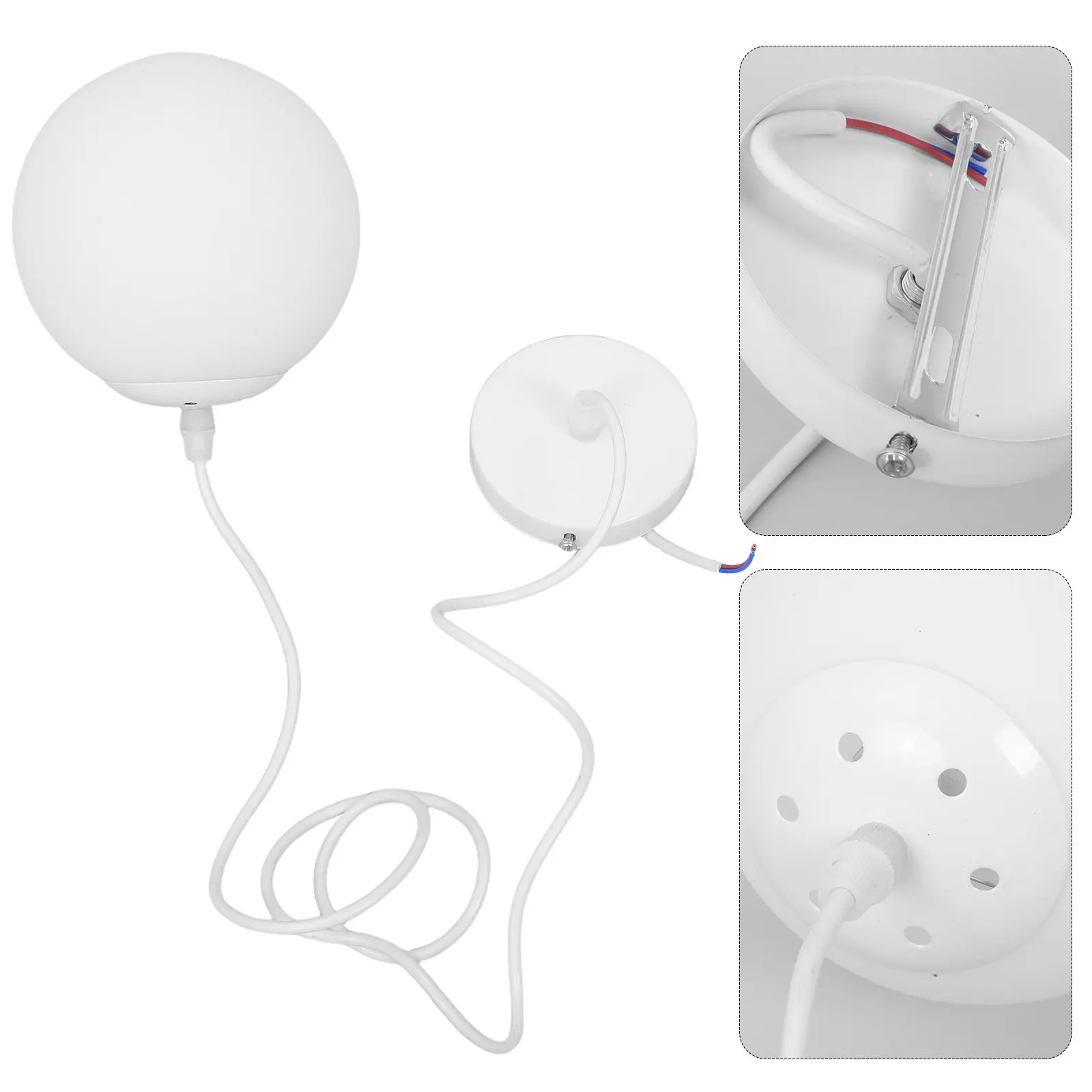 

Белый стеклянный подвесной светильник 15 см, сферический подвесной глобус для освещения ресторана, прихожей, кухни, декоративный светильник, подвесное освещение