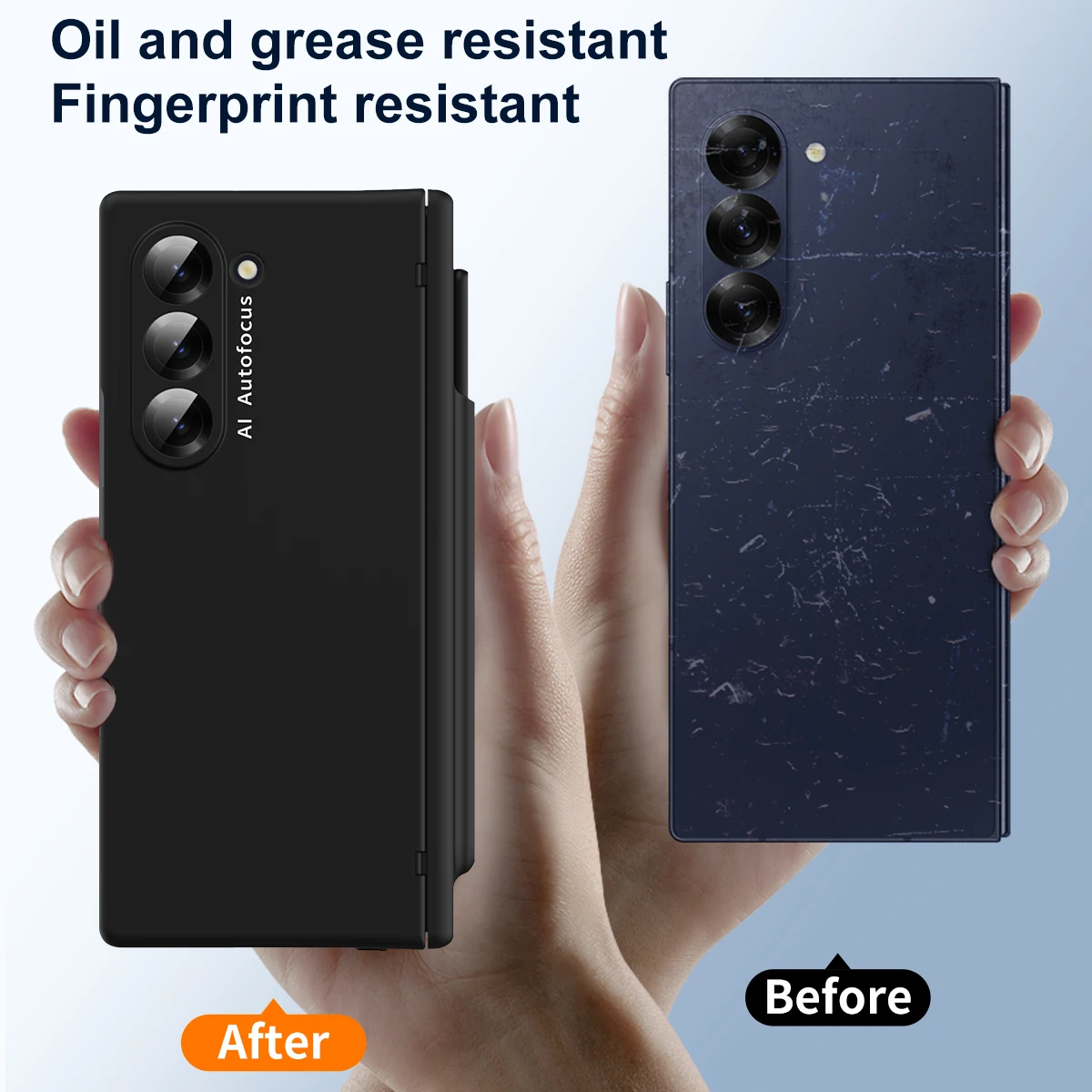 For Samsung Galaxy Z Fold 6 5 4 3 Case Skin Friendly Matte Folding Hinge Optional Pen Slot with Tempered Film Shockproof Cover image 5